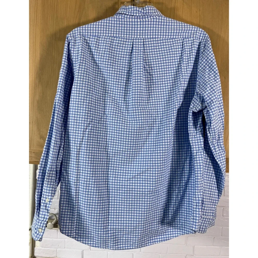 Polo Ralph Lauren Button Down Shirt Mens XL Blue Gingham Classic Fit Cotton